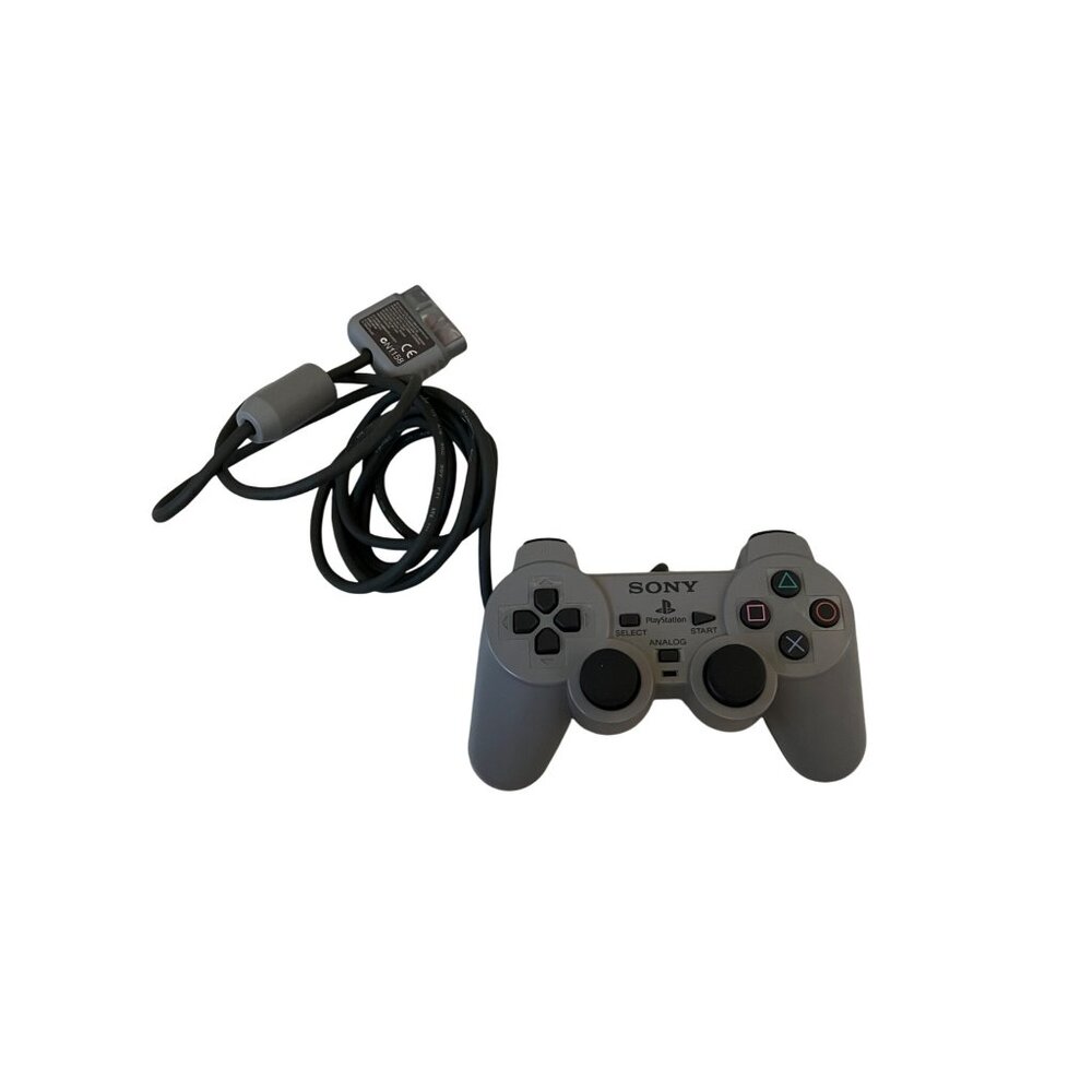 Sony PS1 Wired Analog Controller Gray DualShock Gaming Accessory Original Cord